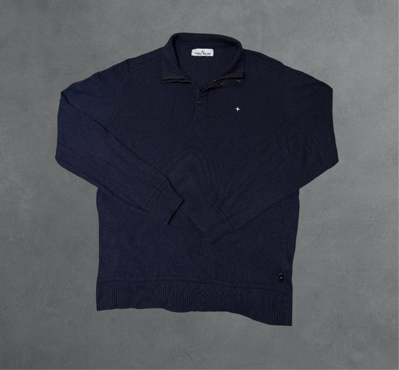 Stone Island Button Collar Knit