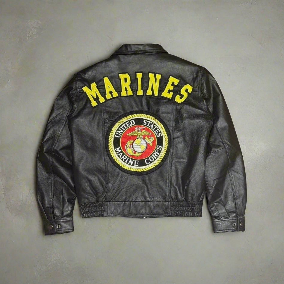 Marine USMC Leather Vintage Bomber Jacket