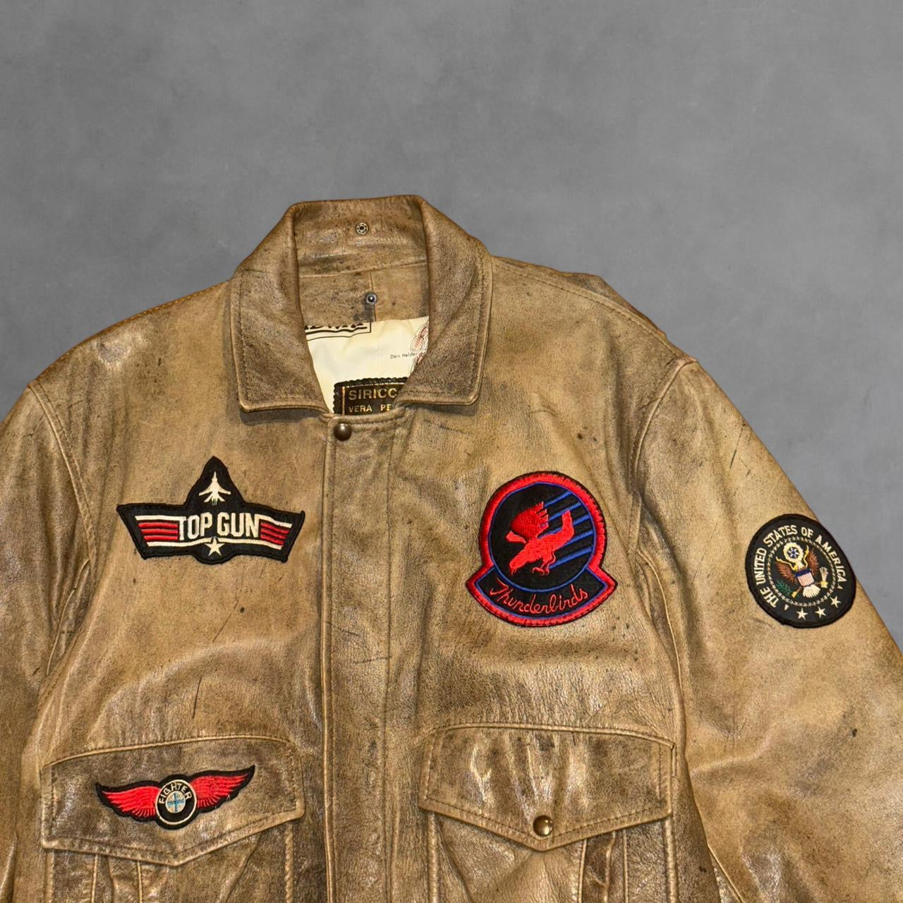 Siricco 1980s Leather Bomber Jacket