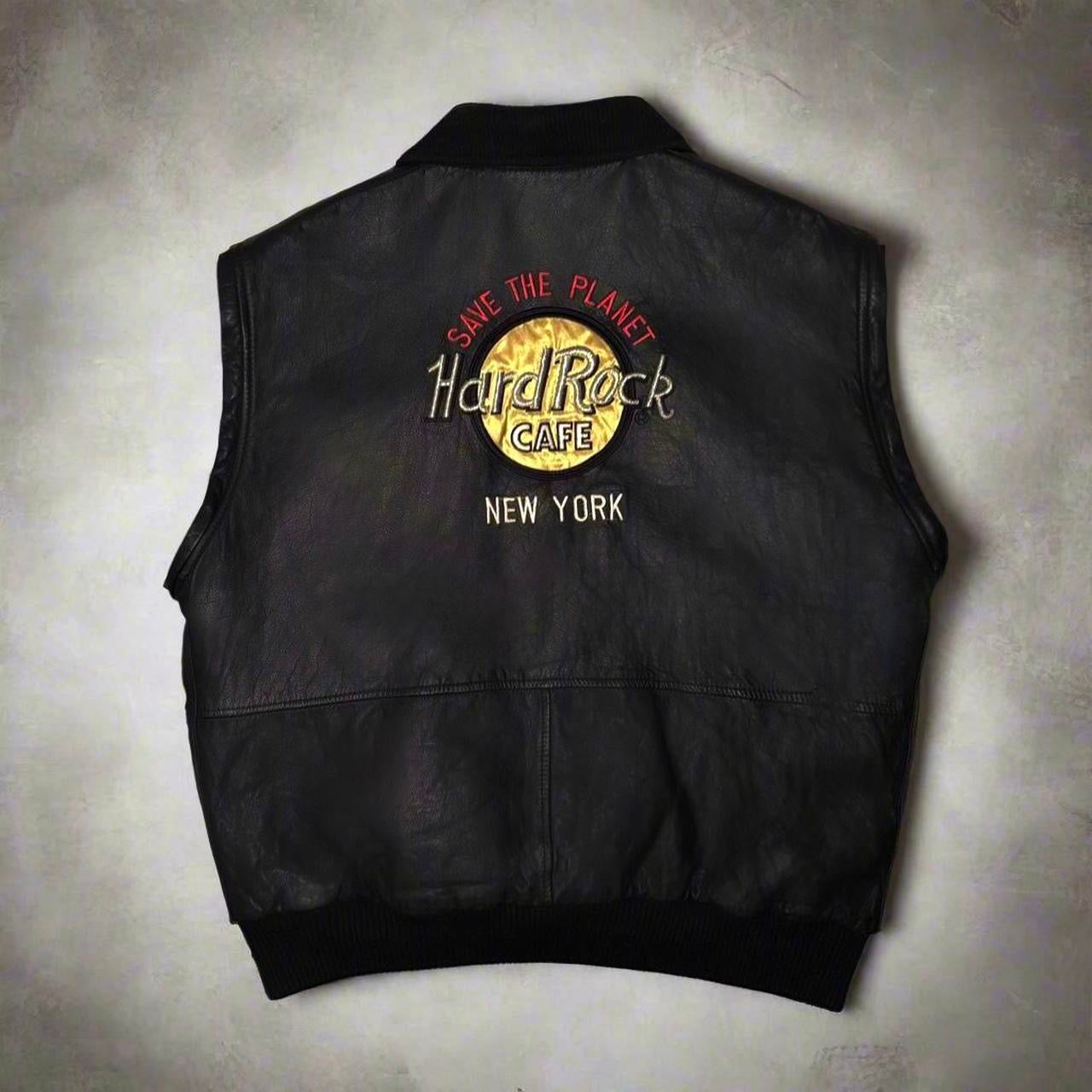 hard rock cafe leather vest