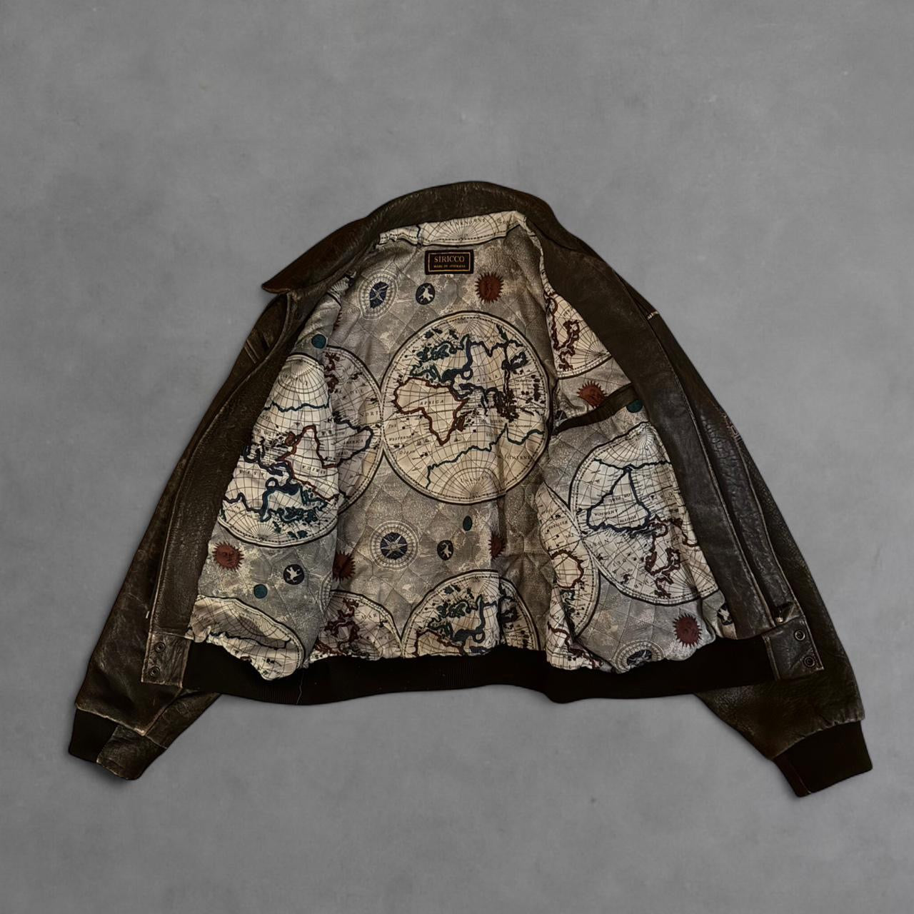 Siricco 1980’s Map-Lined Siricco Bomber Jacket