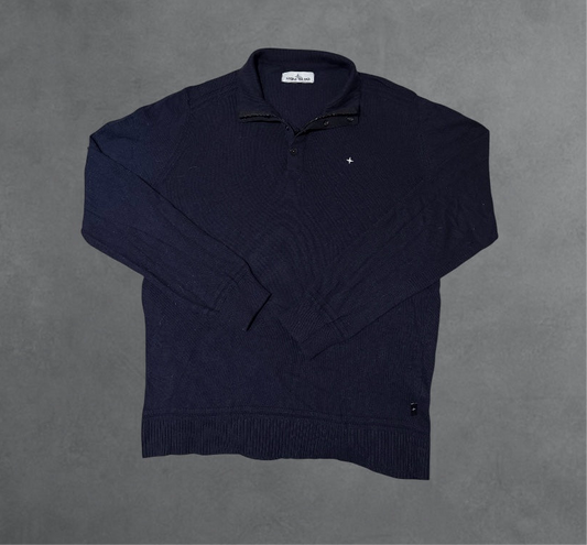Stone Island Button Collar Knit