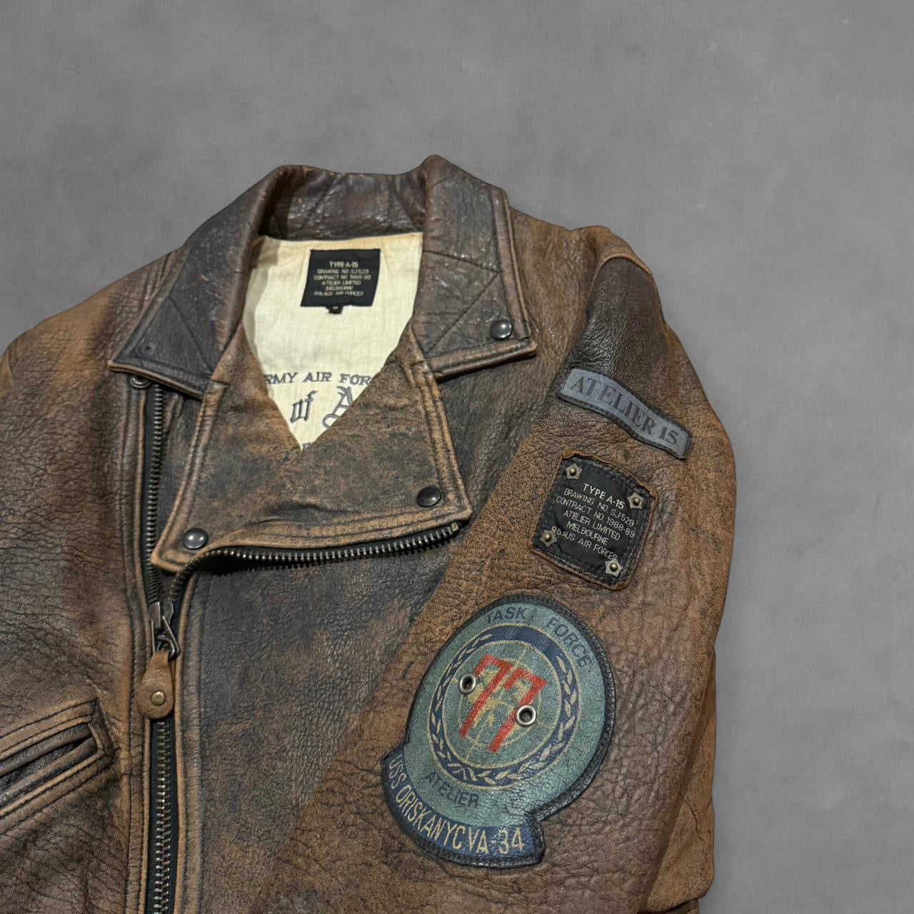 Type A-15 Atelier 1980’s Leather Bomber Jacket