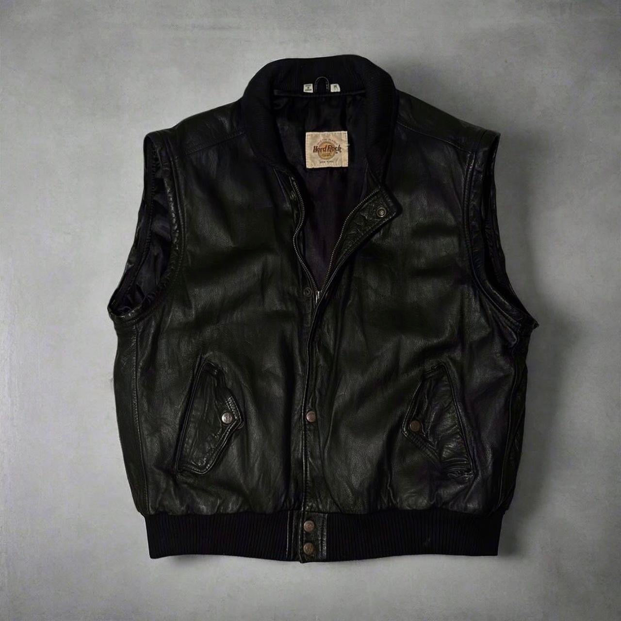 hard rock cafe leather vest