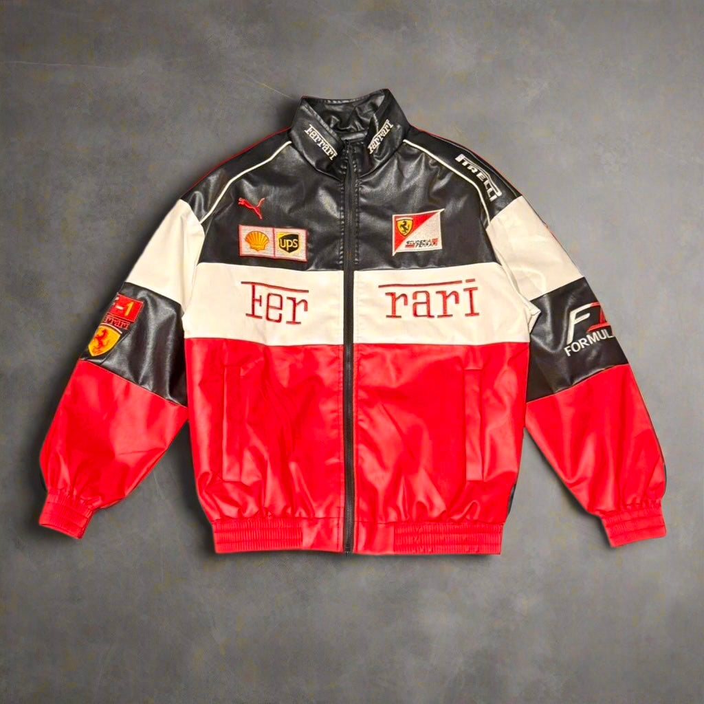 Ferrari Racing Leather Style Jacket 