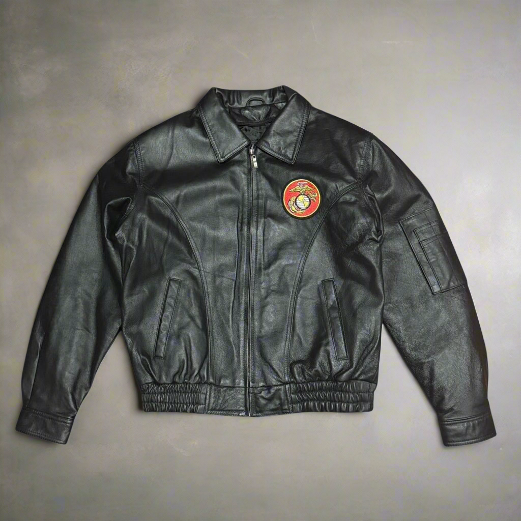 Marine USMC Leather Vintage Bomber Jacket