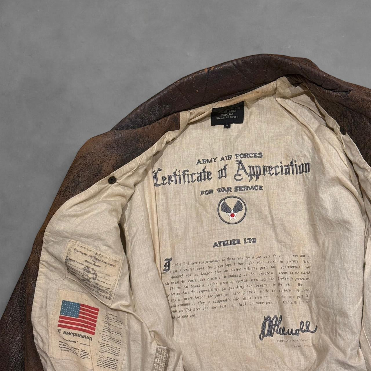 Type A-15 Atelier 1980’s Leather Bomber Jacket