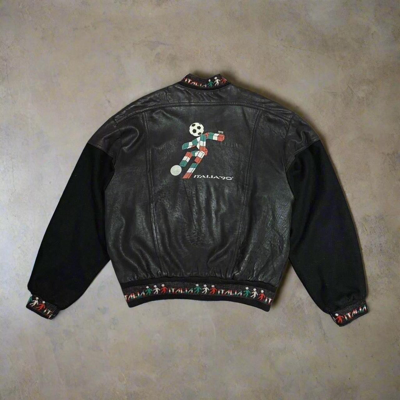 Italia World Cup 1990 Leather Varsity Jacket